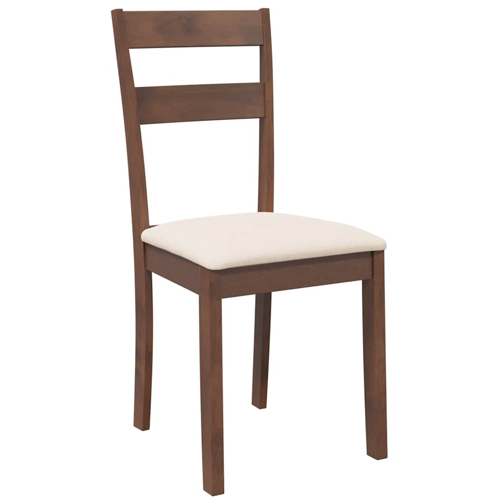 Chaises à manger coussins 2 pcs marron bois massif caoutchouc - XIOS