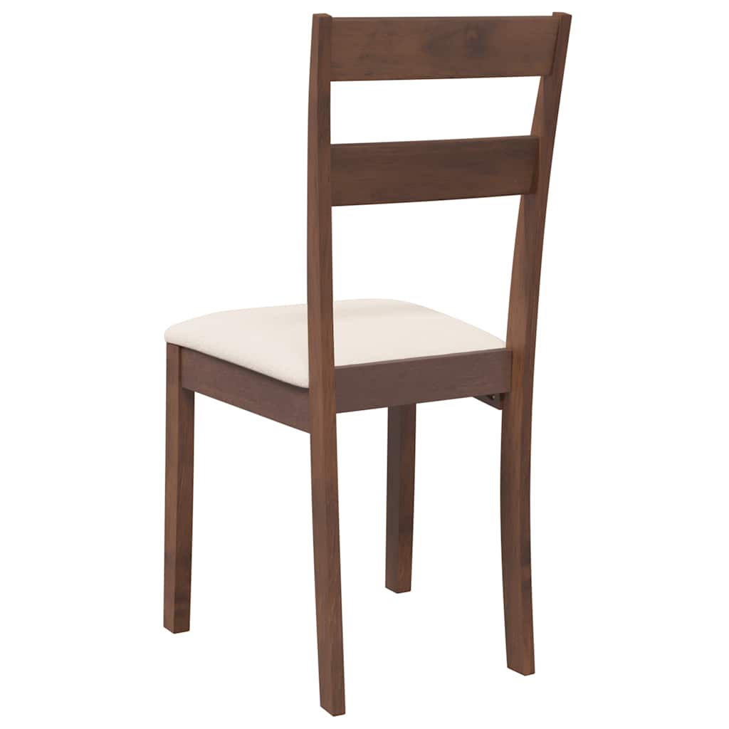 Chaises à manger coussins 2 pcs marron bois massif caoutchouc - XIOS