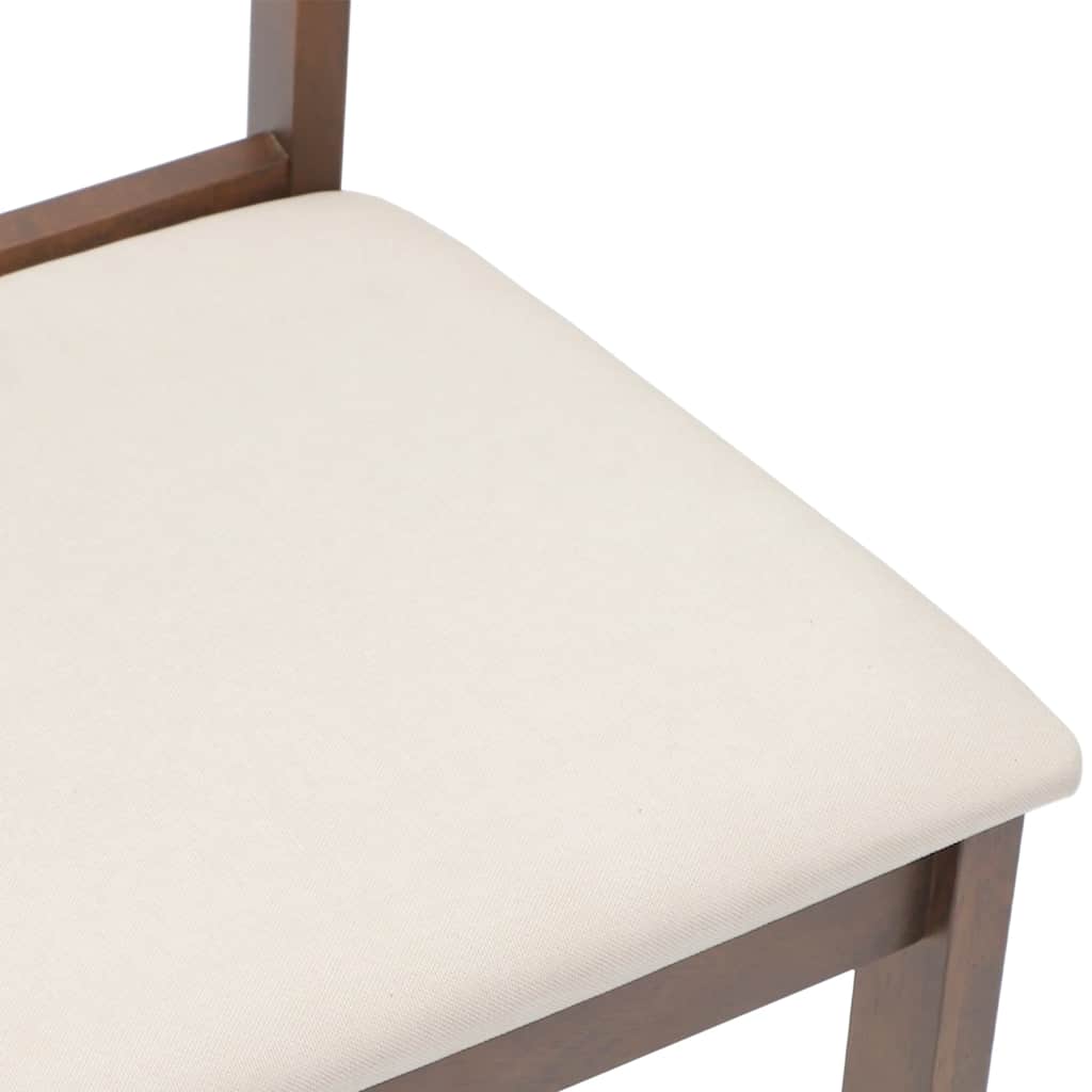 Chaises à manger coussins 2 pcs marron bois massif caoutchouc - XIOS