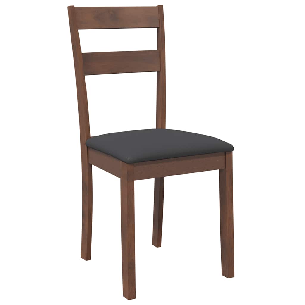 Chaises à manger coussins 2 pcs marron bois massif caoutchouc - XIOS