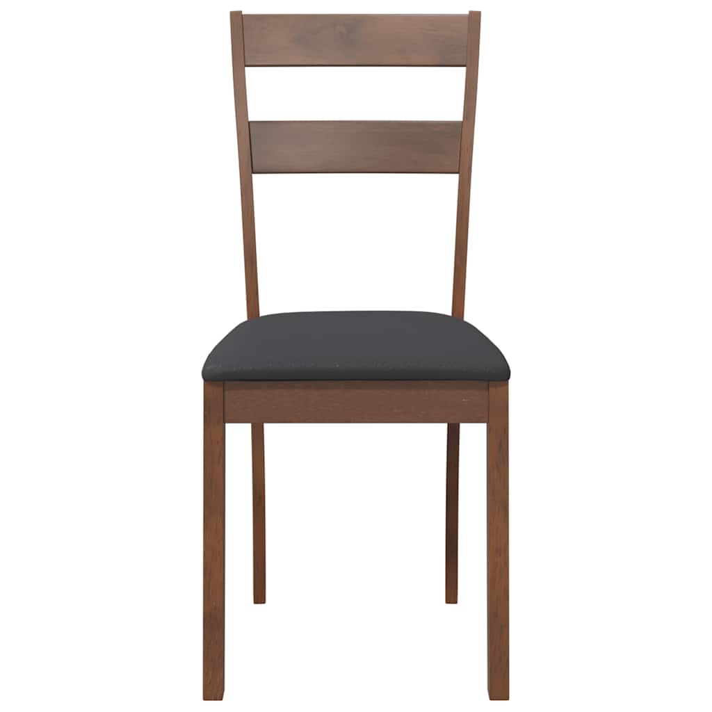 Chaises à manger coussins 2 pcs marron bois massif caoutchouc - XIOS