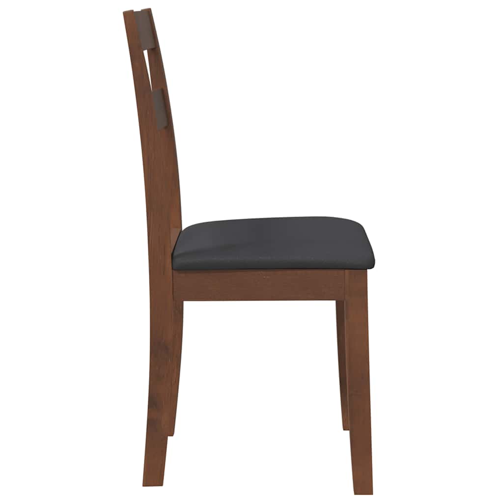 Chaises à manger coussins 2 pcs marron bois massif caoutchouc - XIOS
