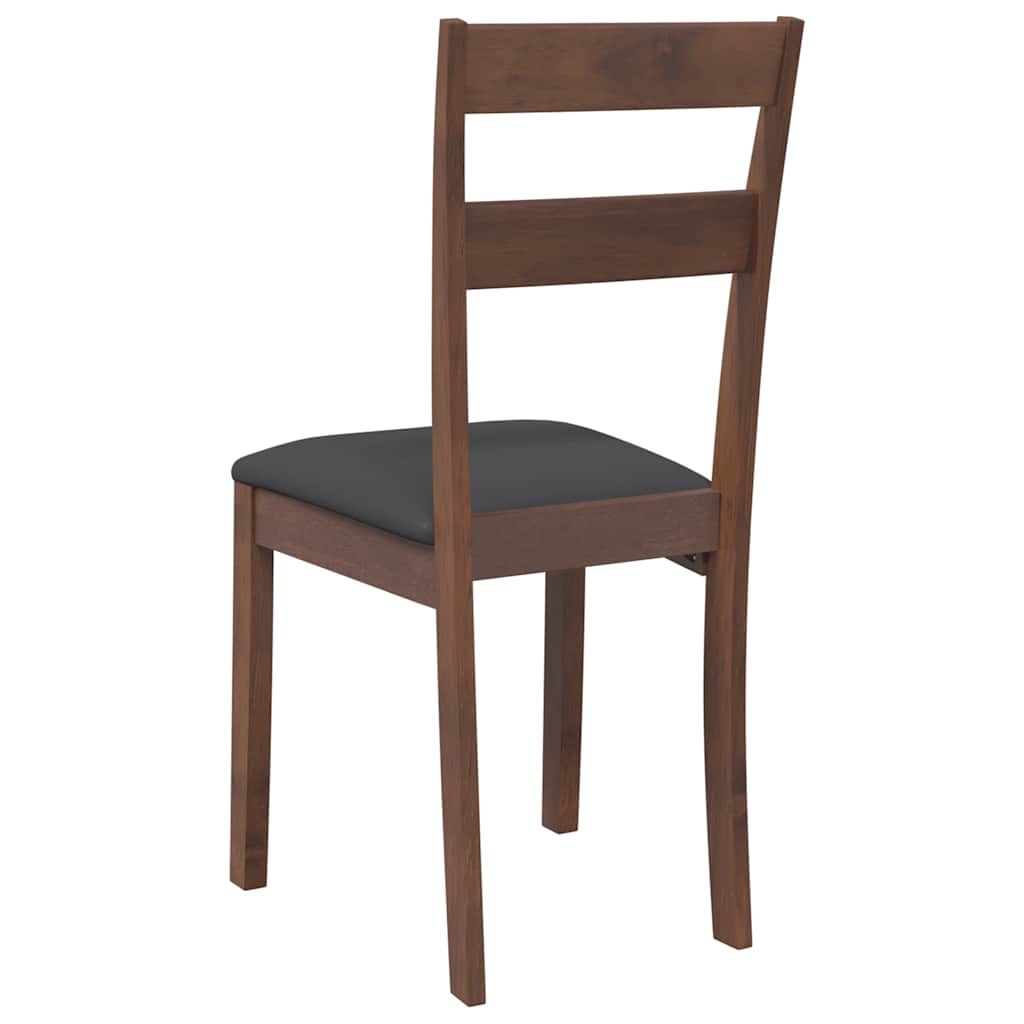 Chaises à manger coussins 2 pcs marron bois massif caoutchouc - XIOS
