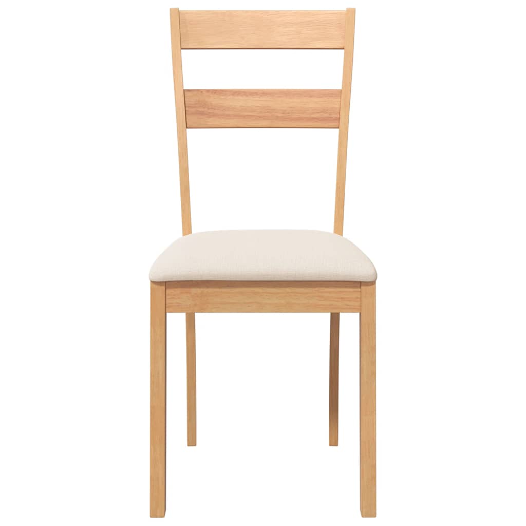 Chaises à manger coussins 2 pcs naturel bois massif caoutchouc - XIOS