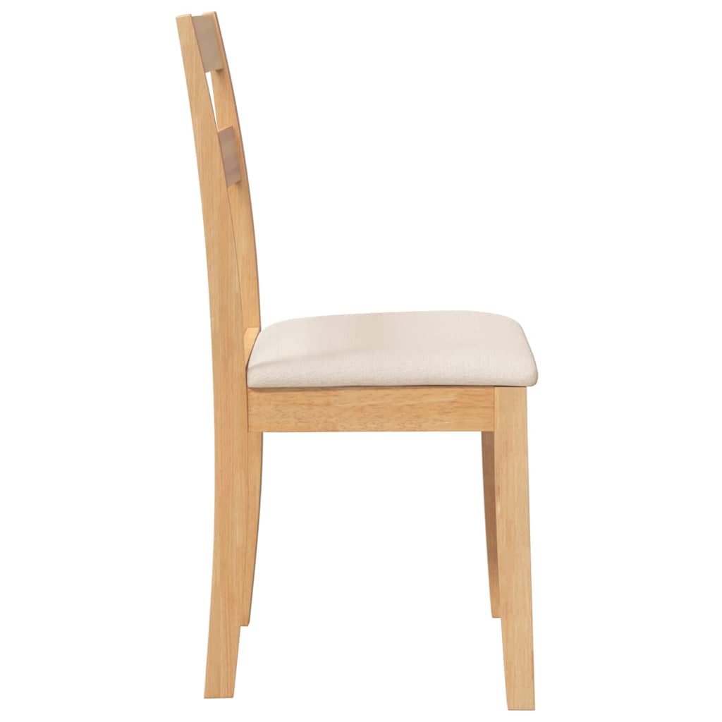 Chaises à manger coussins 2 pcs naturel bois massif caoutchouc - XIOS