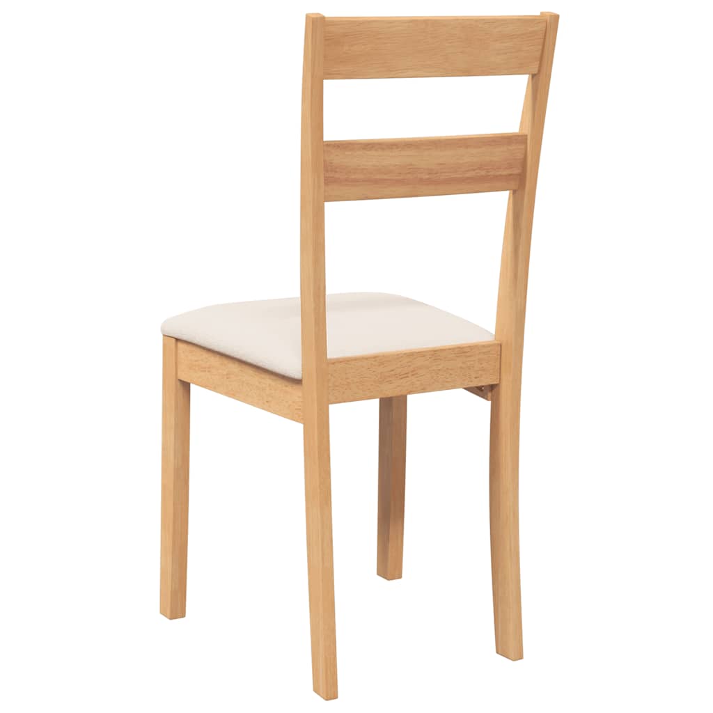 Chaises à manger coussins 2 pcs naturel bois massif caoutchouc - XIOS