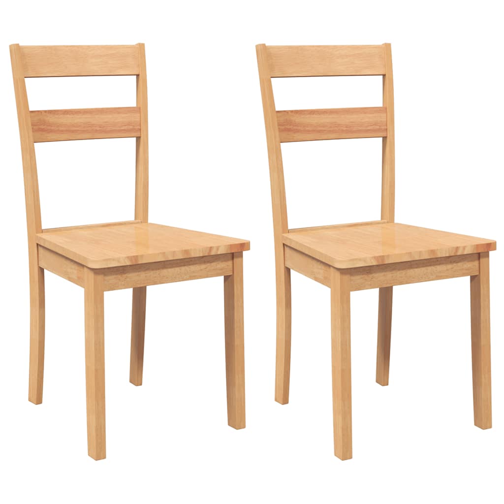 Chaises à manger 2 pcs bois massif naturel caoutchouc - XIOS