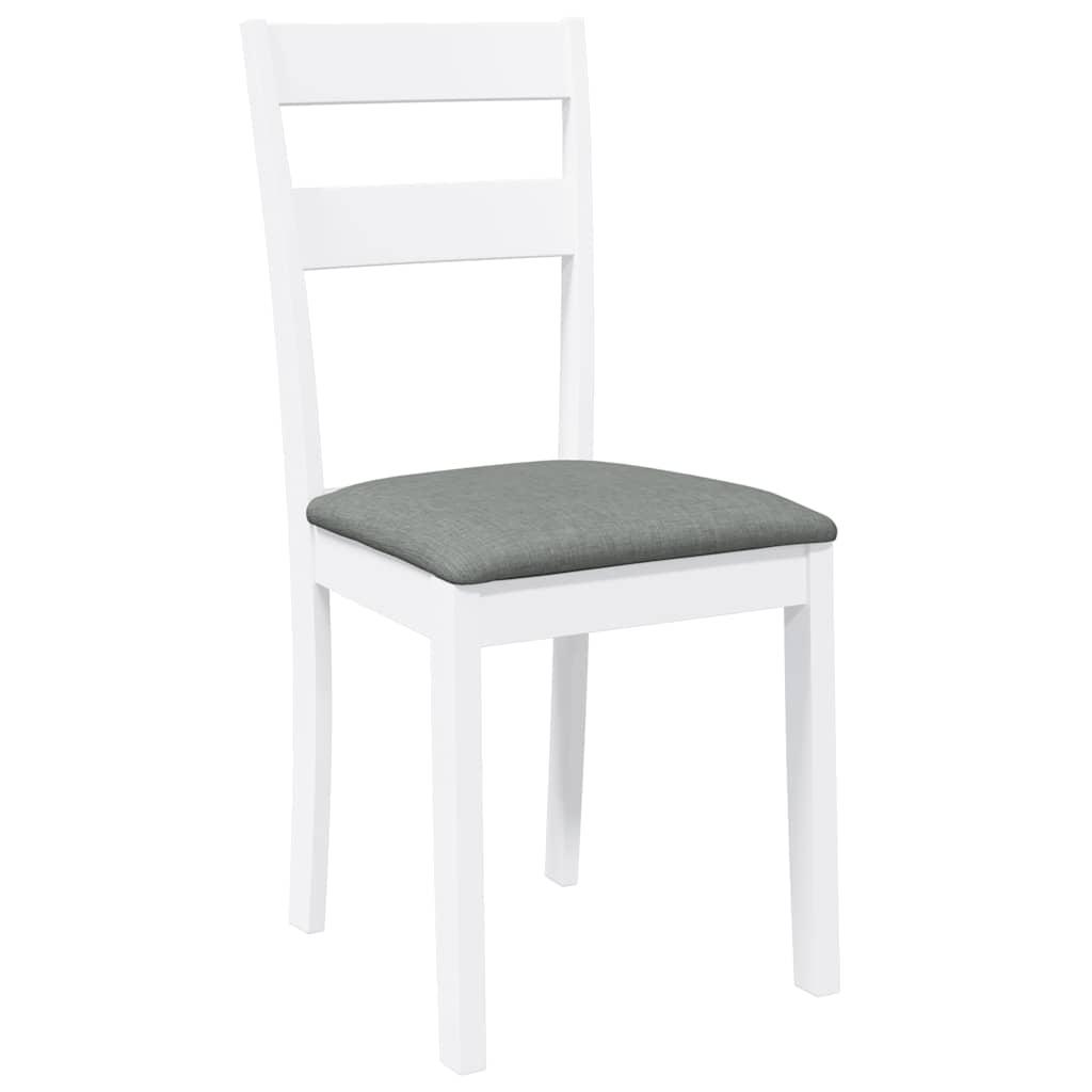 Chaises à manger coussins 2 pcs blanc bois massif caoutchouc - XIOS