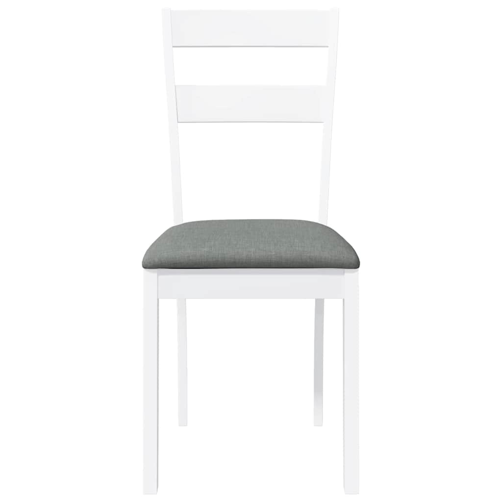 Chaises à manger coussins 2 pcs blanc bois massif caoutchouc - XIOS