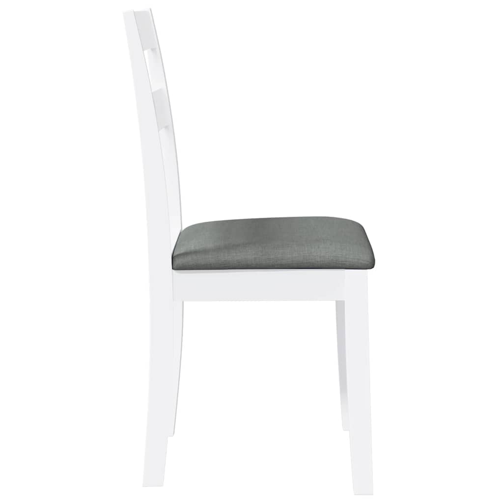 Chaises à manger coussins 2 pcs blanc bois massif caoutchouc - XIOS