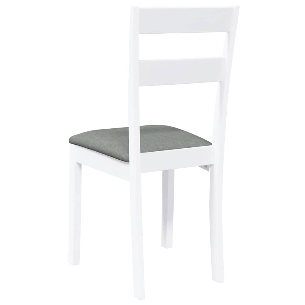 Chaises à manger coussins 2 pcs blanc bois massif caoutchouc - XIOS
