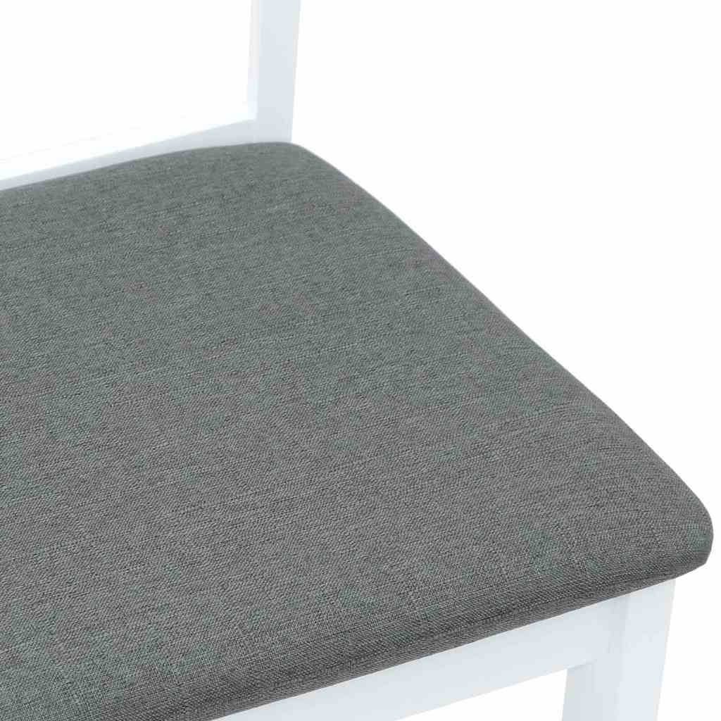 Chaises à manger coussins 2 pcs blanc bois massif caoutchouc - XIOS