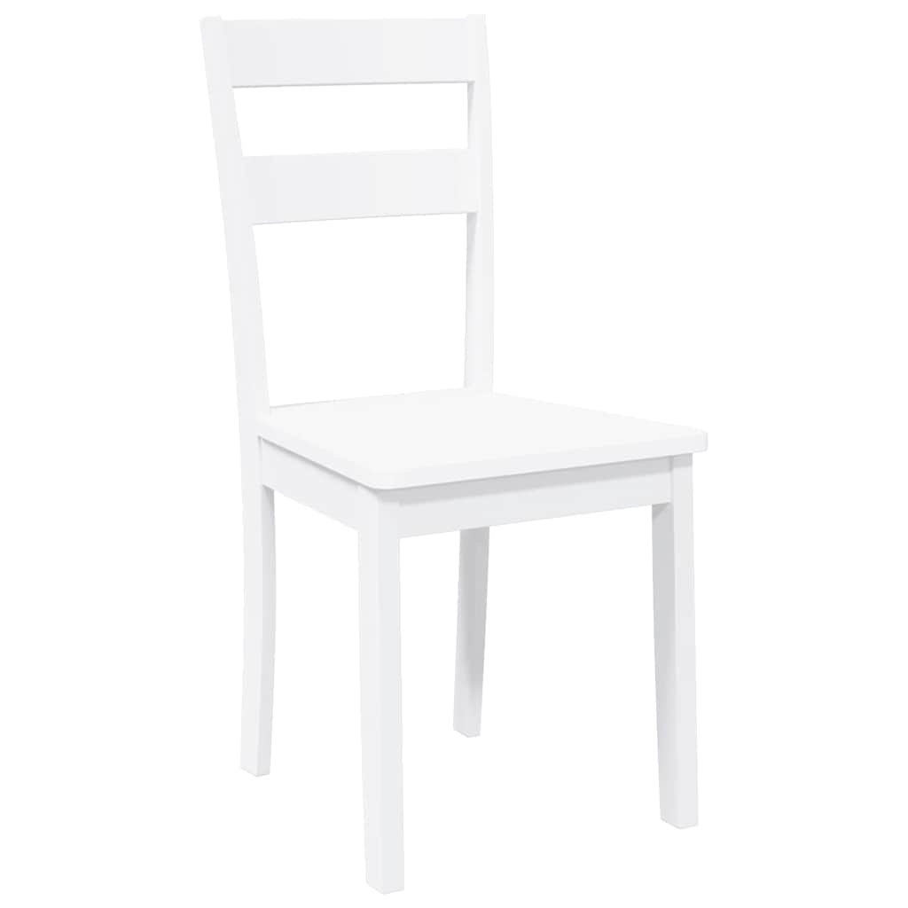 Chaises à manger 2 pcs blanc bois massif caoutchouc - XIOS