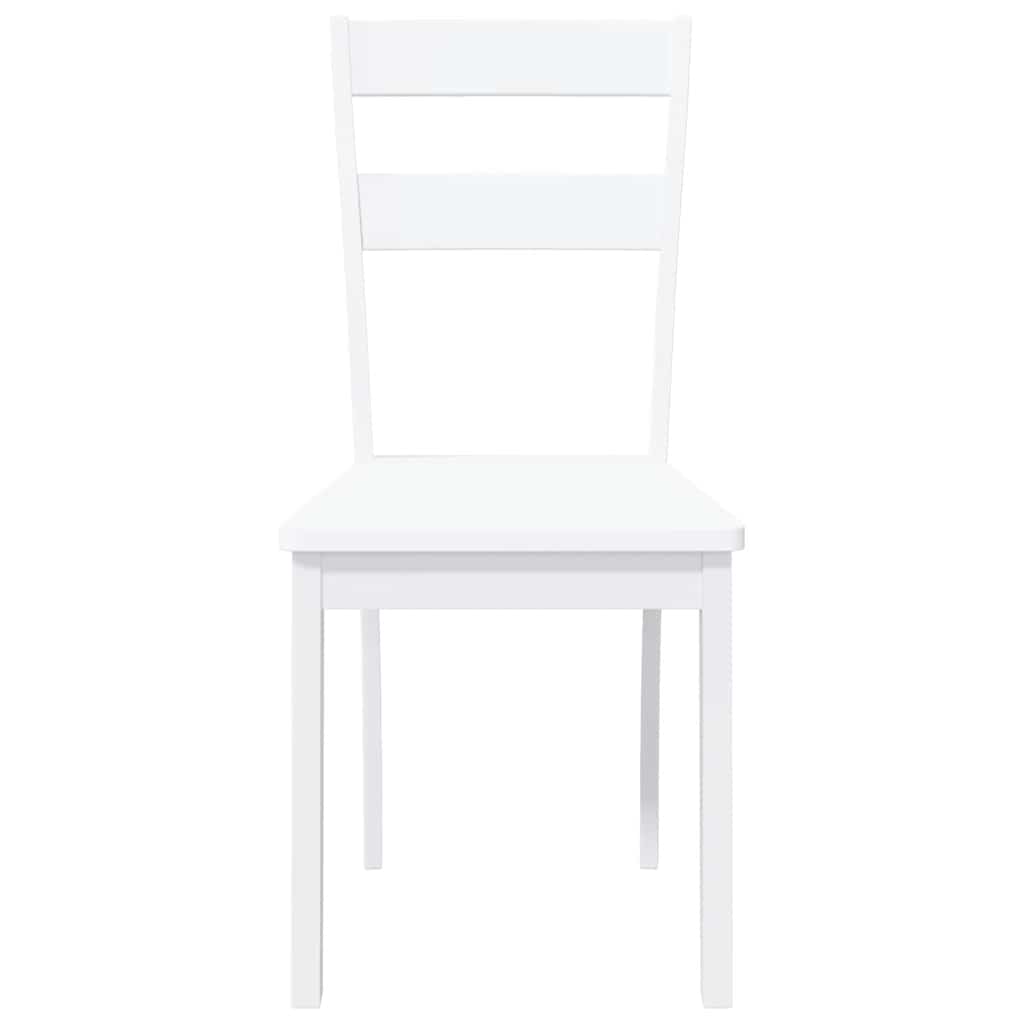 Chaises à manger 2 pcs blanc bois massif caoutchouc - XIOS