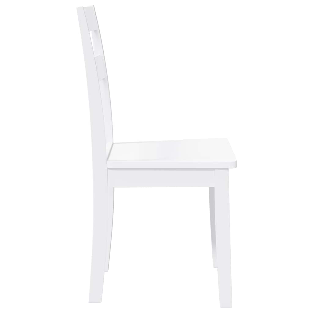 Chaises à manger 2 pcs blanc bois massif caoutchouc - XIOS