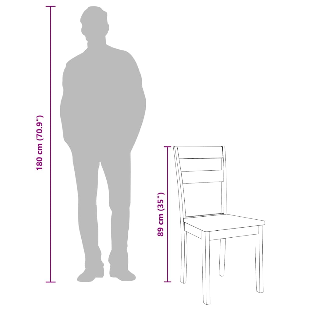 Chaises à manger 2 pcs blanc bois massif caoutchouc - XIOS