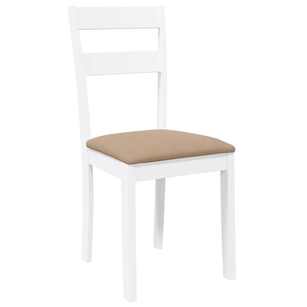 Chaises à manger coussins 2 pcs blanc bois massif caoutchouc - XIOS