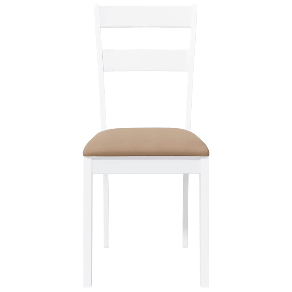 Chaises à manger coussins 2 pcs blanc bois massif caoutchouc - XIOS