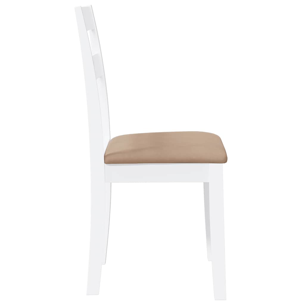 Chaises à manger coussins 2 pcs blanc bois massif caoutchouc - XIOS