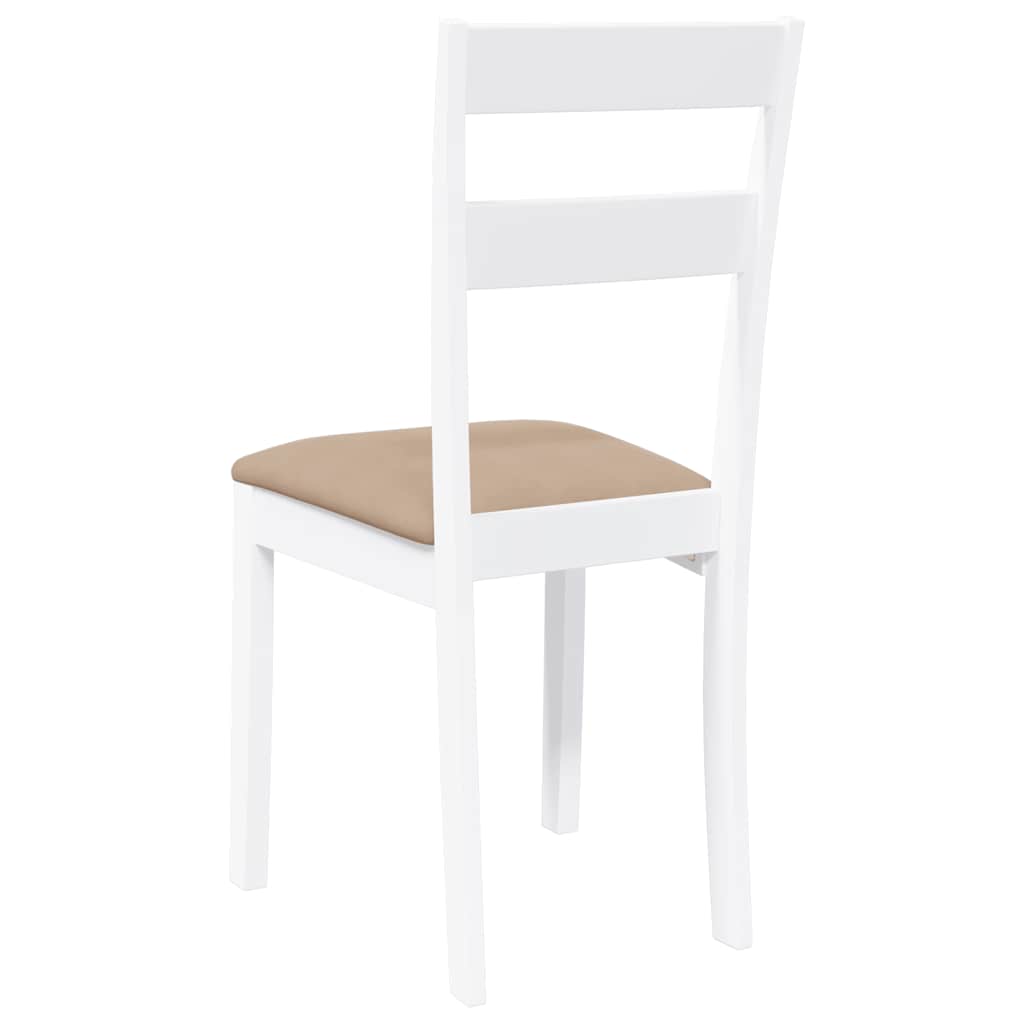 Chaises à manger coussins 2 pcs blanc bois massif caoutchouc - XIOS
