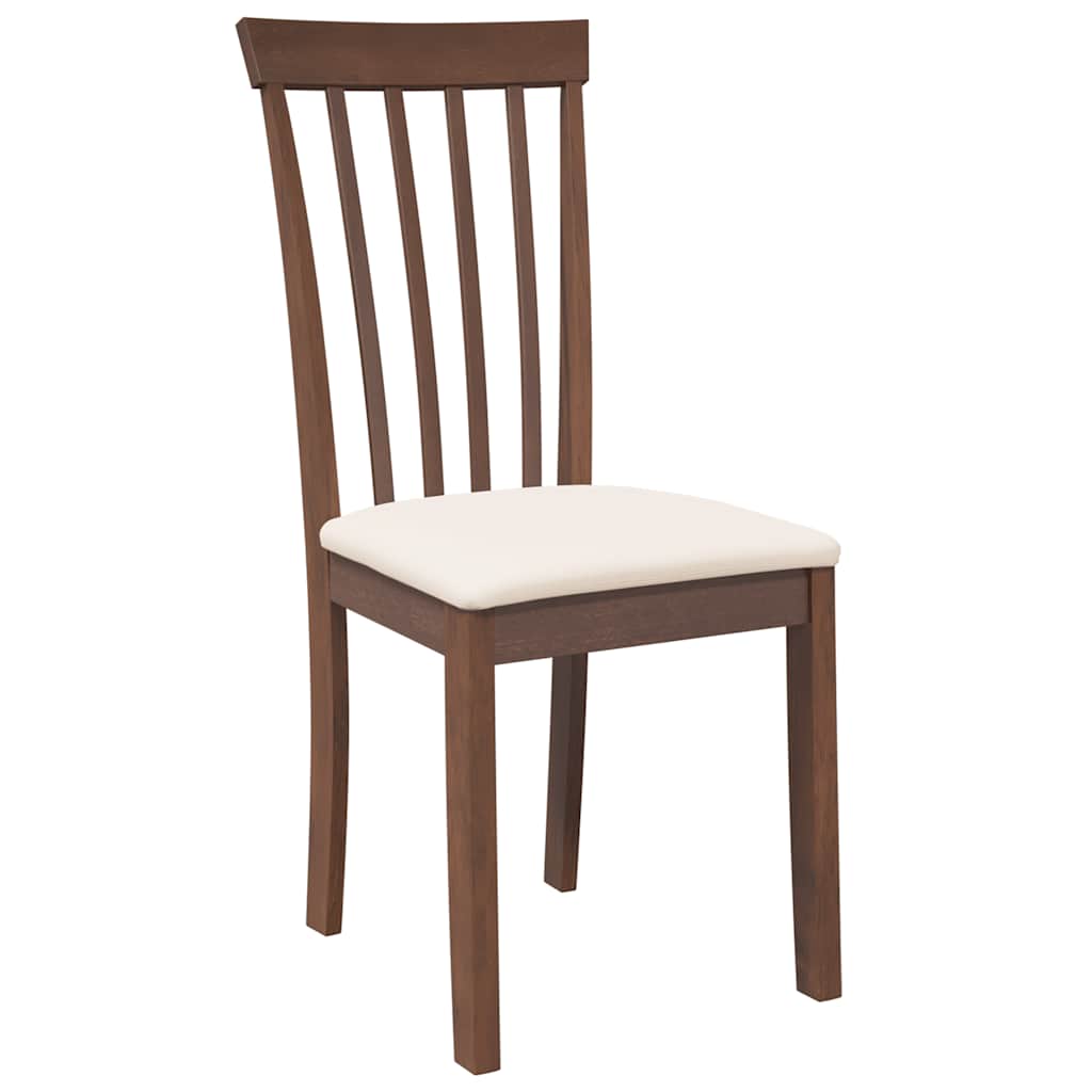 Chaises à manger coussins 2 pcs marron bois massif caoutchouc - XIOS