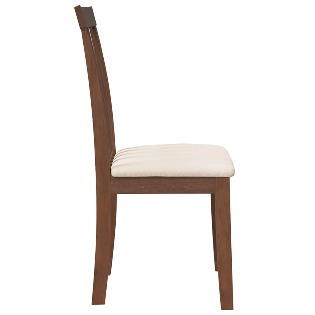 Chaises à manger coussins 2 pcs marron bois massif caoutchouc - XIOS