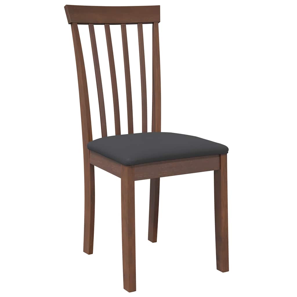 Chaises à manger coussins 2 pcs marron bois massif caoutchouc - XIOS