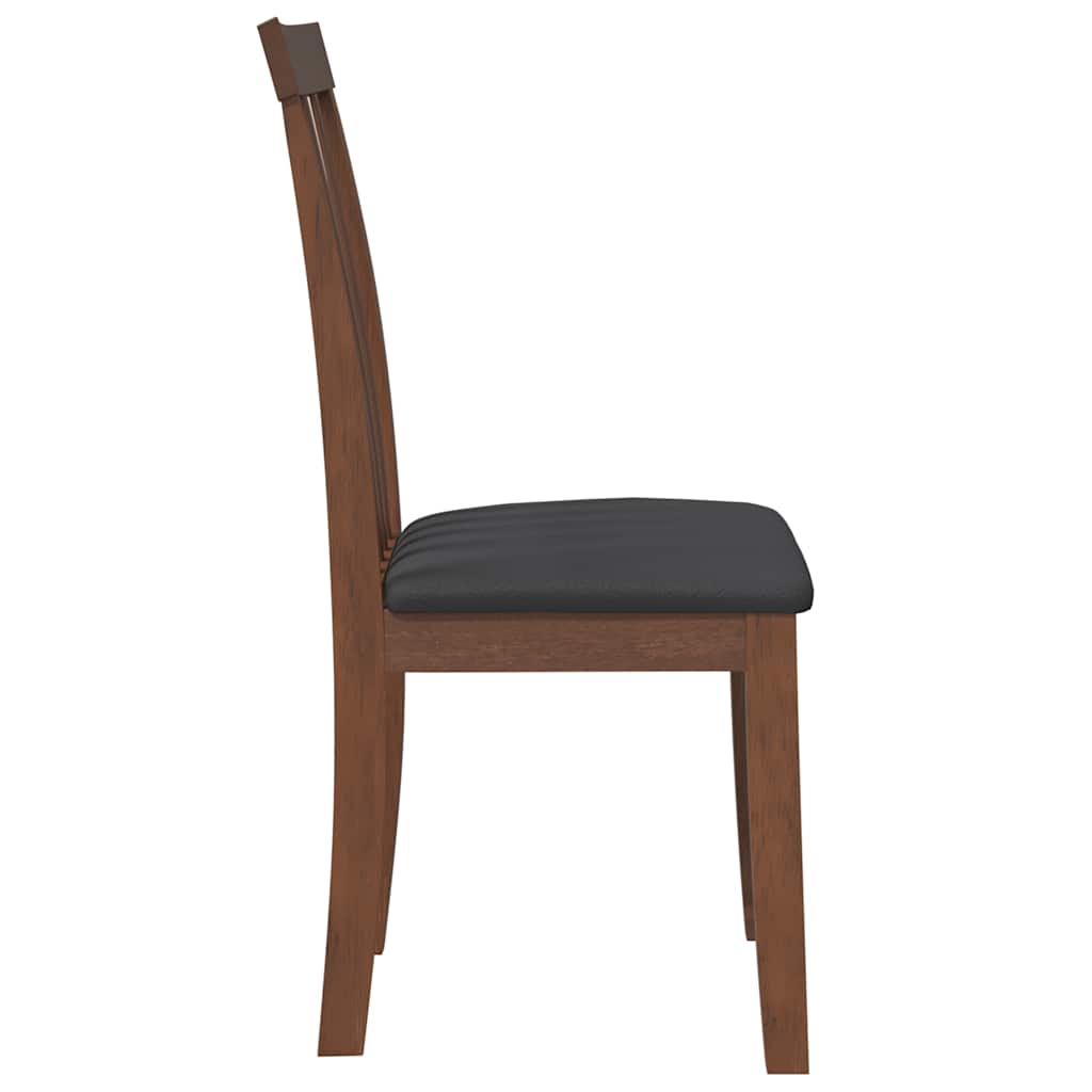Chaises à manger coussins 2 pcs marron bois massif caoutchouc - XIOS