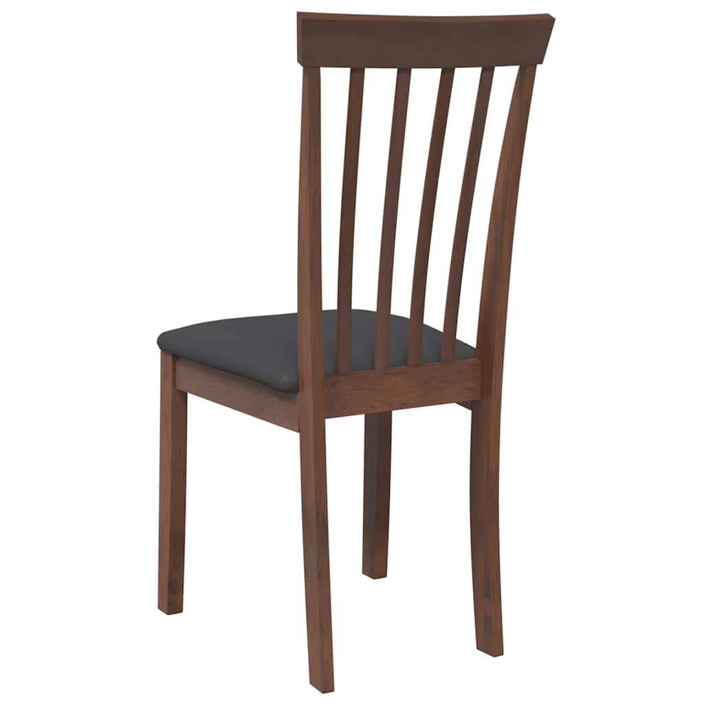 Chaises à manger coussins 2 pcs marron bois massif caoutchouc - XIOS
