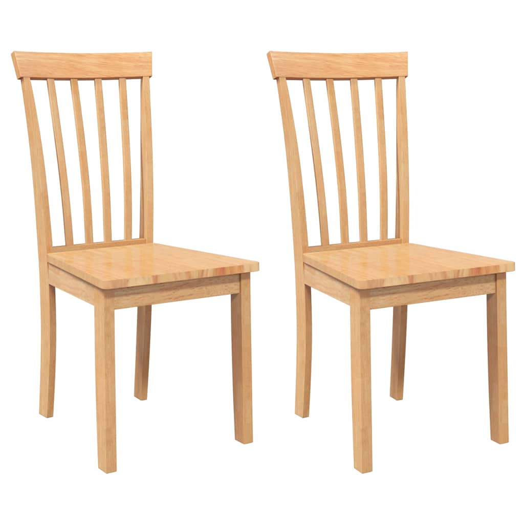 Chaises à manger 2 pcs bois massif naturel caoutchouc - XIOS