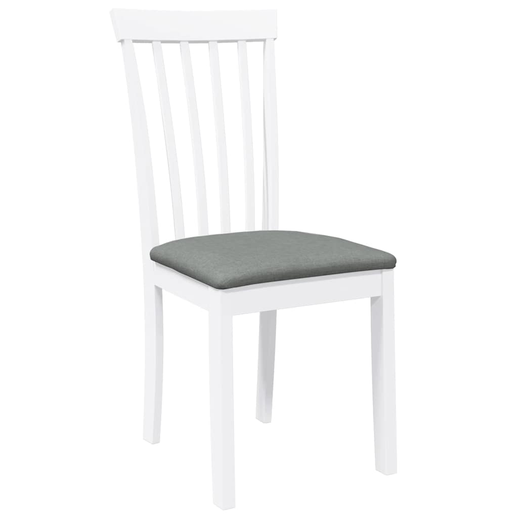 Chaises à manger coussins 2 pcs blanc bois massif caoutchouc - XIOS