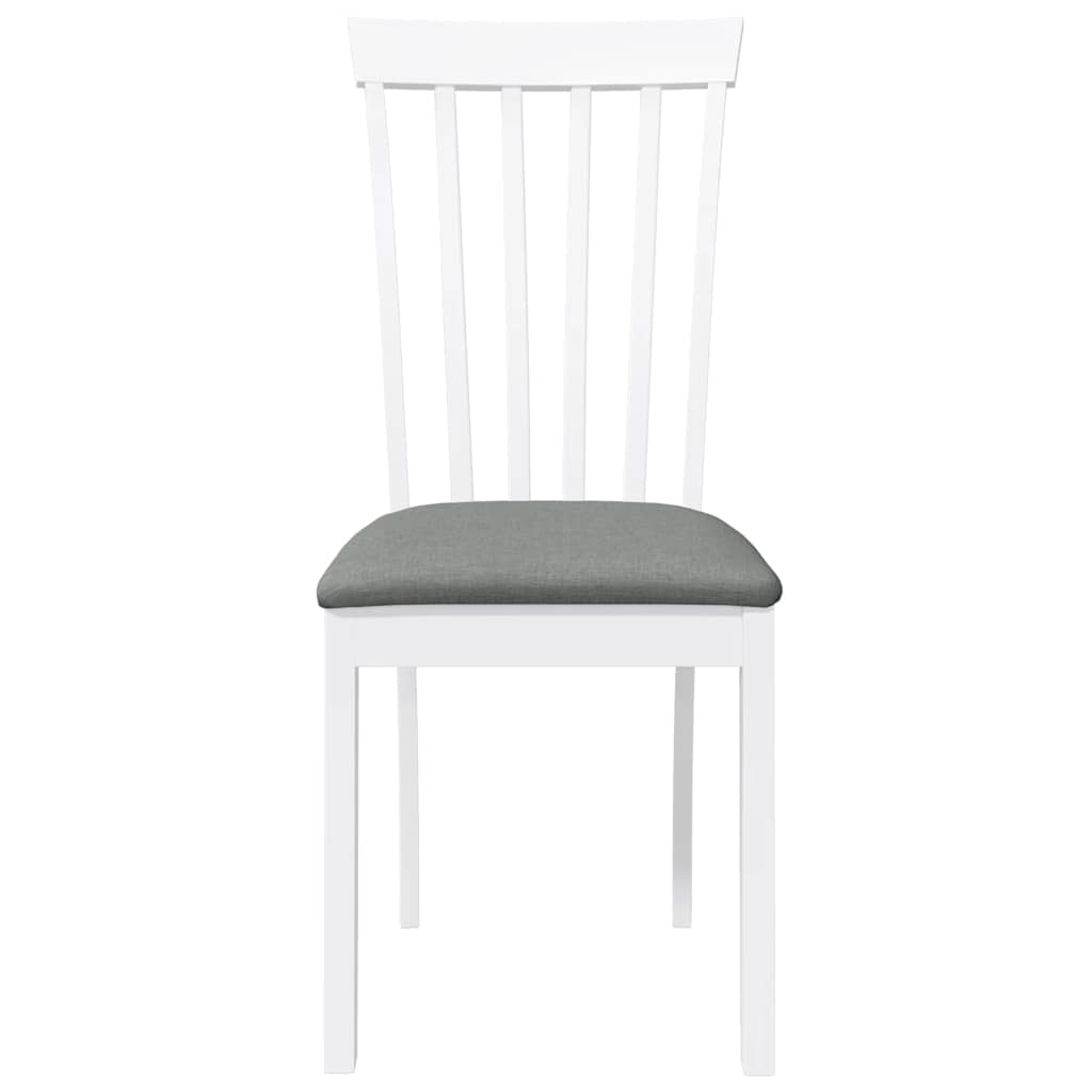 Chaises à manger coussins 2 pcs blanc bois massif caoutchouc - XIOS