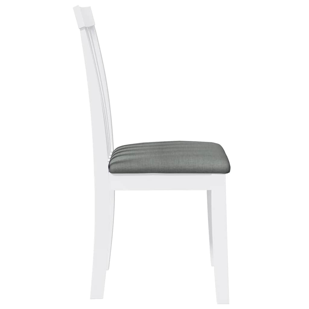 Chaises à manger coussins 2 pcs blanc bois massif caoutchouc - XIOS