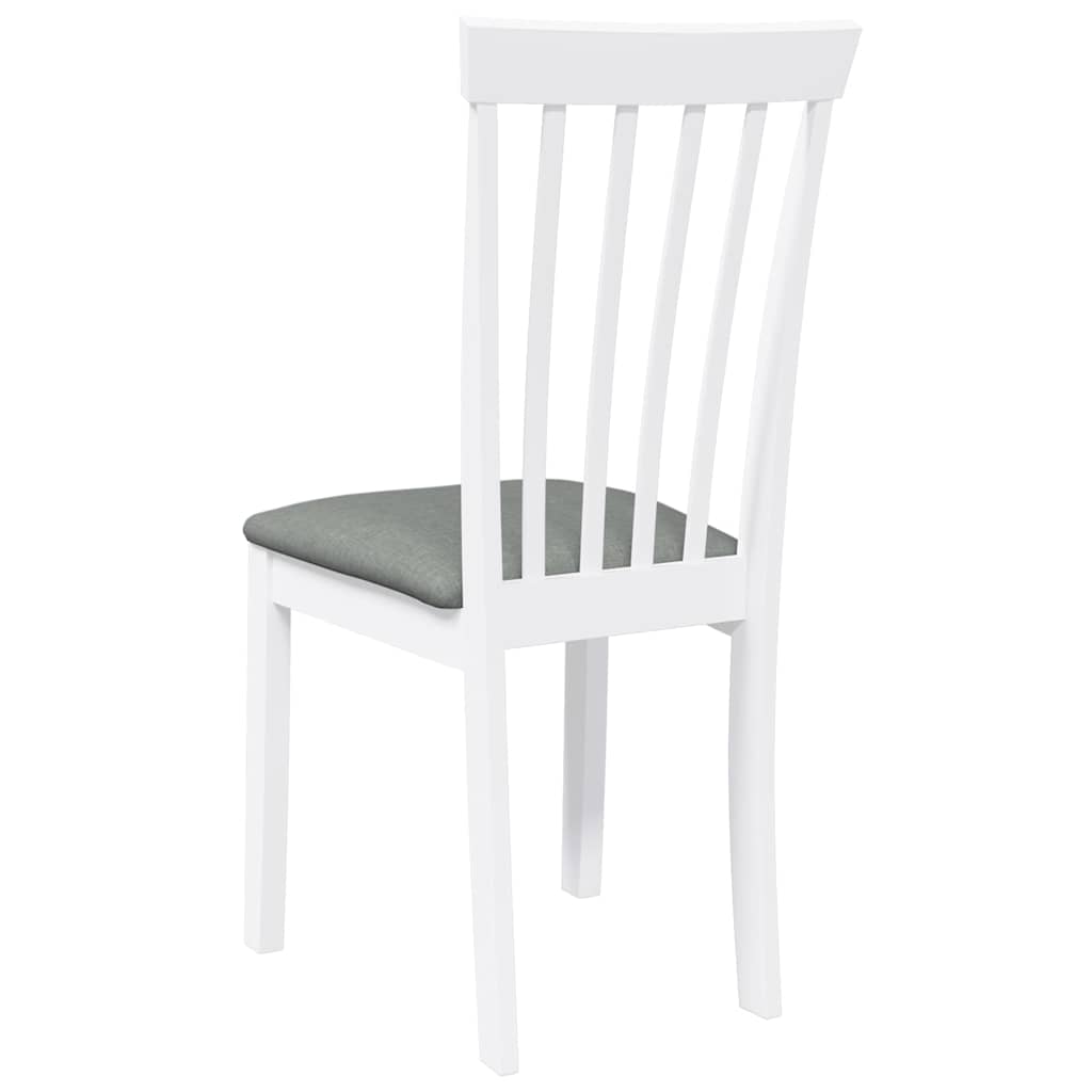 Chaises à manger coussins 2 pcs blanc bois massif caoutchouc - XIOS