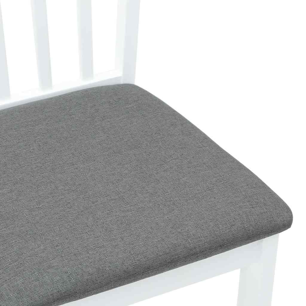 Chaises à manger coussins 2 pcs blanc bois massif caoutchouc - XIOS