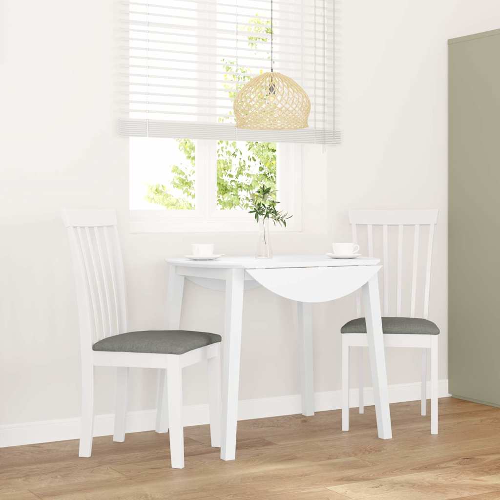 Chaises à manger coussins 2 pcs blanc bois massif caoutchouc - XIOS