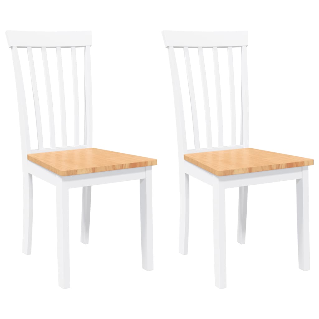 Chaises à manger 2 pcs blanc bois massif caoutchouc - XIOS