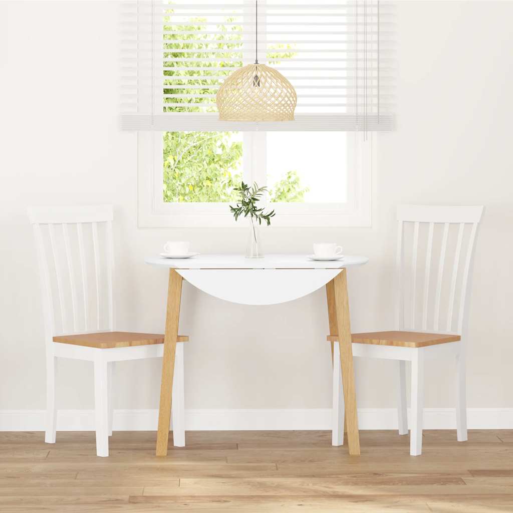 Chaises à manger 2 pcs blanc bois massif caoutchouc - XIOS