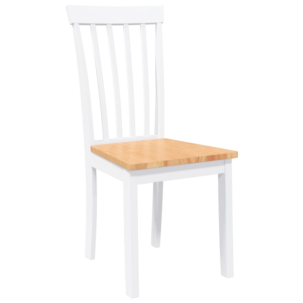 Chaises à manger 2 pcs blanc bois massif caoutchouc - XIOS