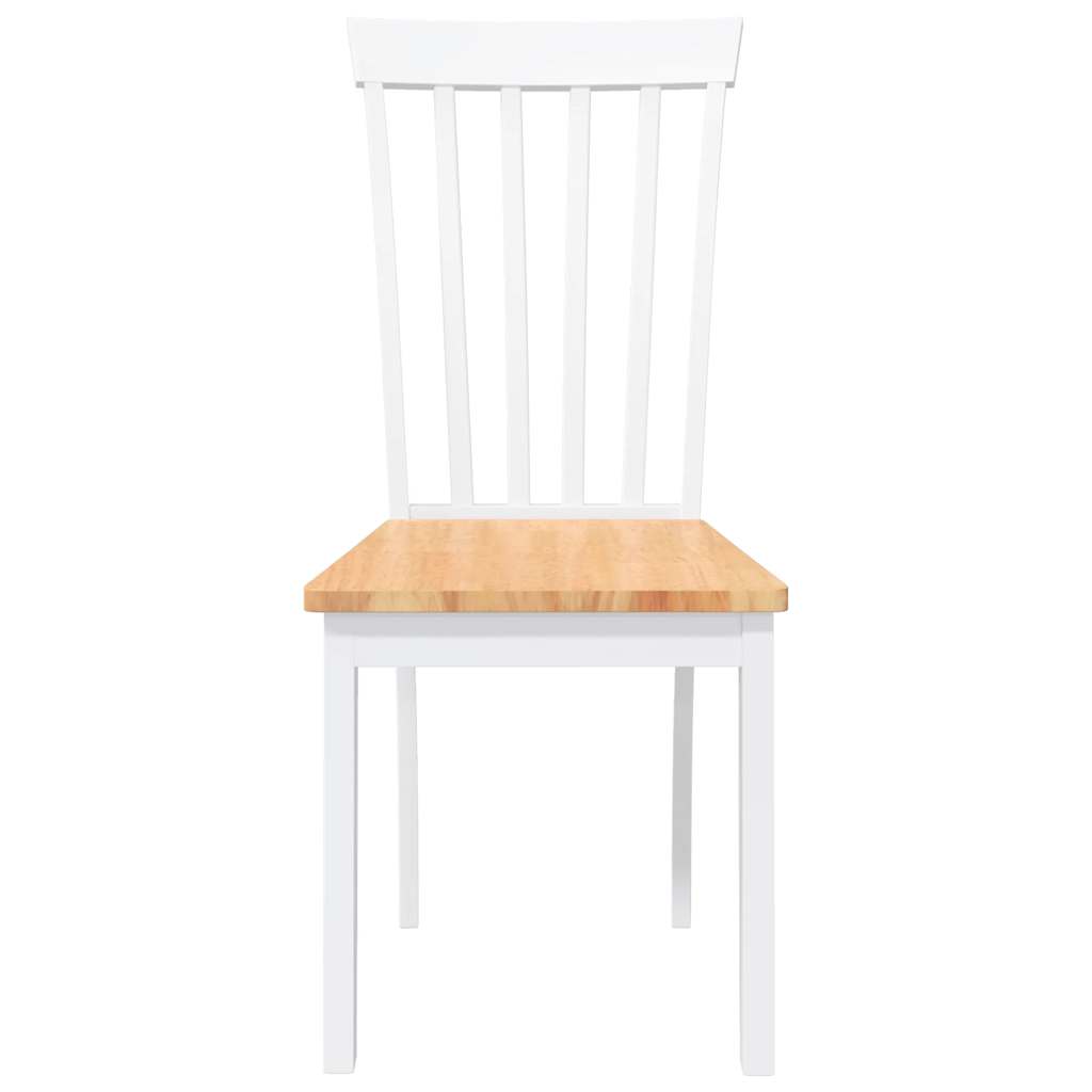 Chaises à manger 2 pcs blanc bois massif caoutchouc - XIOS