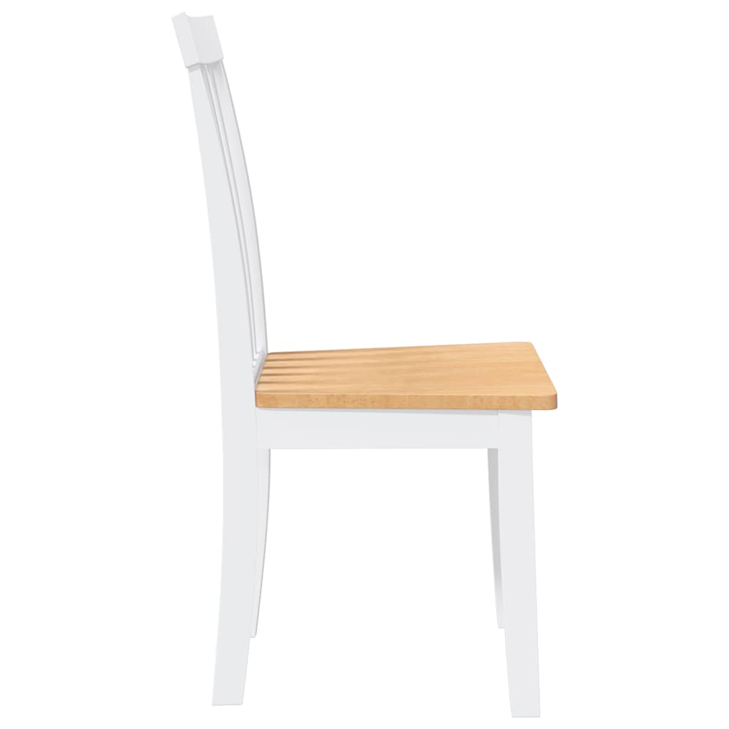Chaises à manger 2 pcs blanc bois massif caoutchouc - XIOS