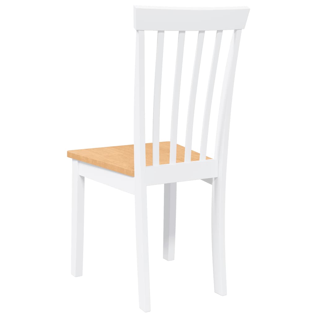 Chaises à manger 2 pcs blanc bois massif caoutchouc - XIOS