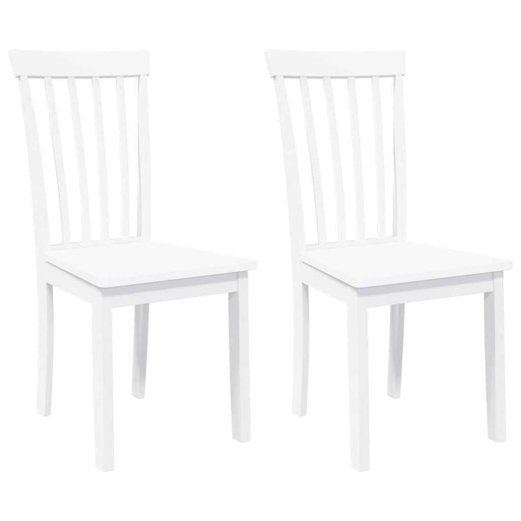 Chaises à manger 2 pcs blanc bois massif caoutchouc - XIOS