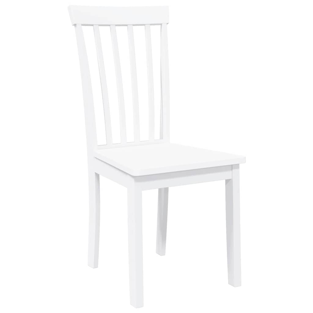 Chaises à manger 2 pcs blanc bois massif caoutchouc - XIOS