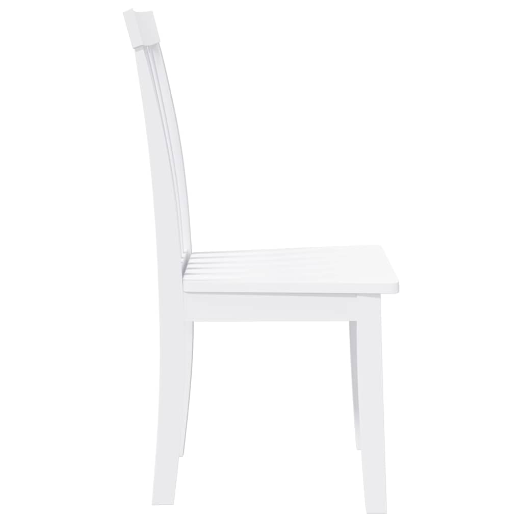 Chaises à manger 2 pcs blanc bois massif caoutchouc - XIOS
