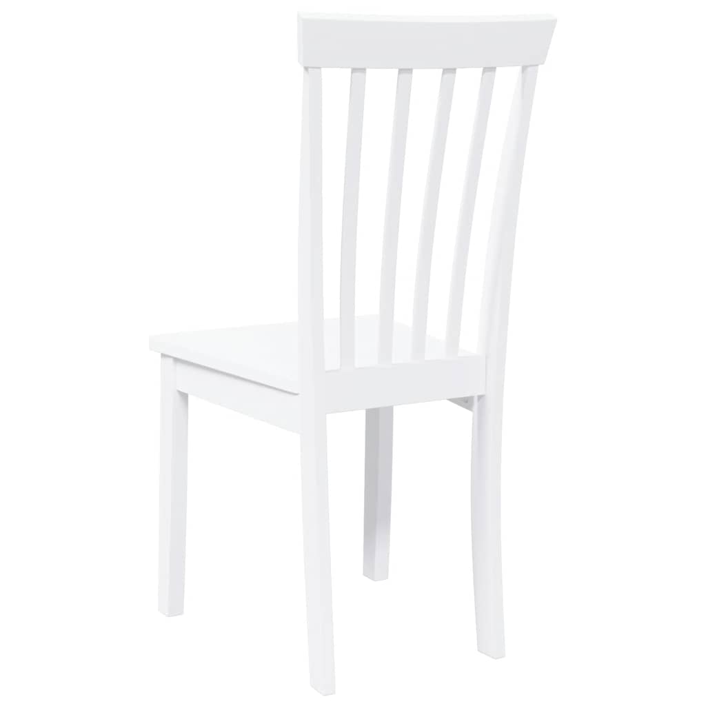 Chaises à manger 2 pcs blanc bois massif caoutchouc - XIOS