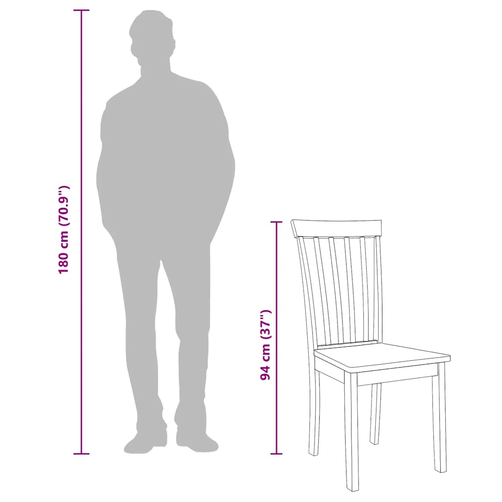 Chaises à manger 2 pcs blanc bois massif caoutchouc - XIOS