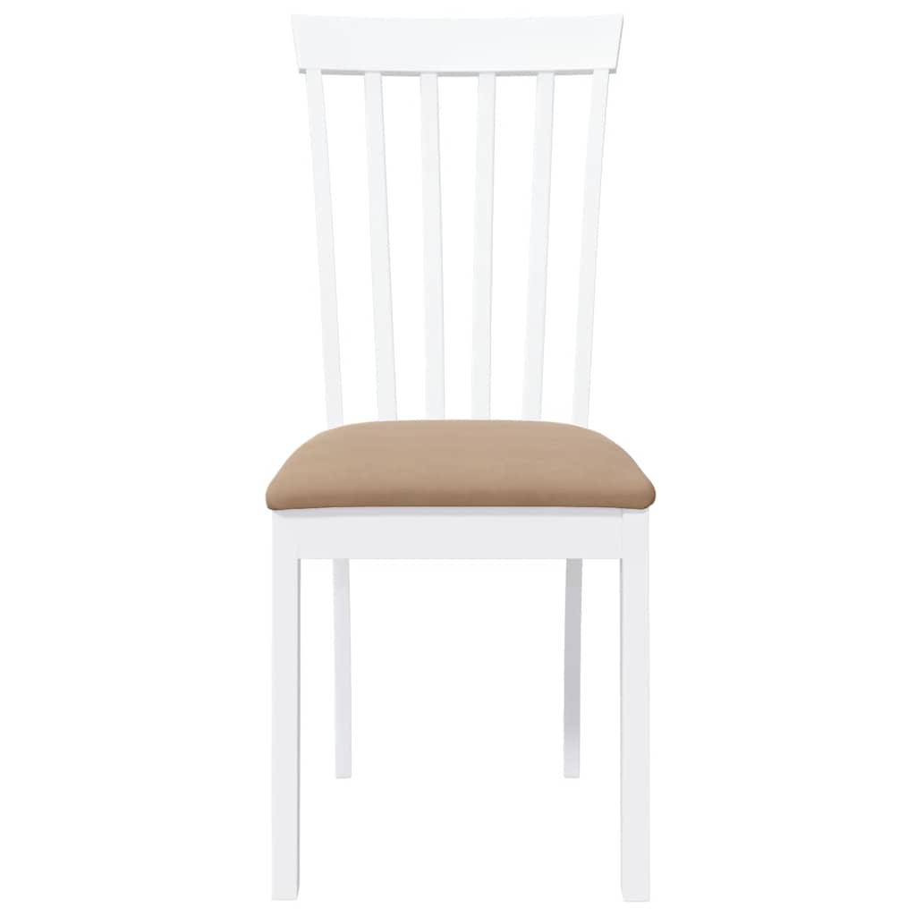 Chaises à manger coussins 2 pcs blanc bois massif caoutchouc - XIOS