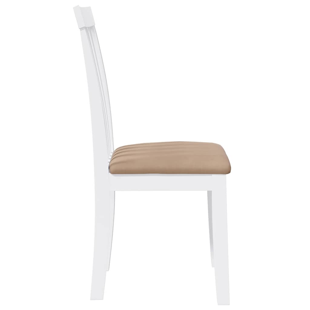 Chaises à manger coussins 2 pcs blanc bois massif caoutchouc - XIOS