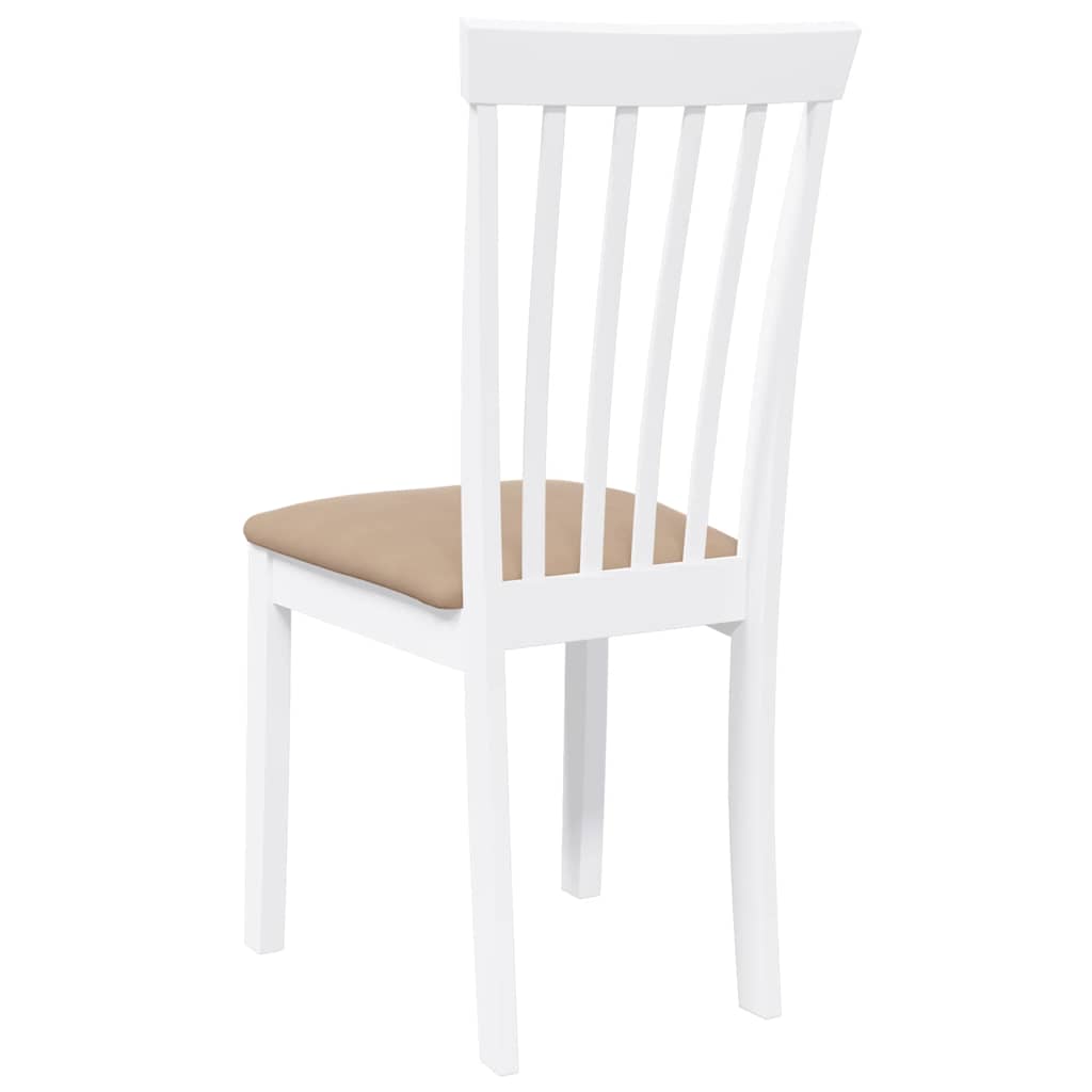 Chaises à manger coussins 2 pcs blanc bois massif caoutchouc - XIOS